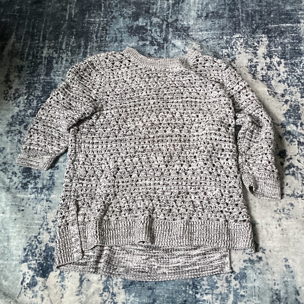 Croft & Barrow Textured Knit Sweater - Light Gray